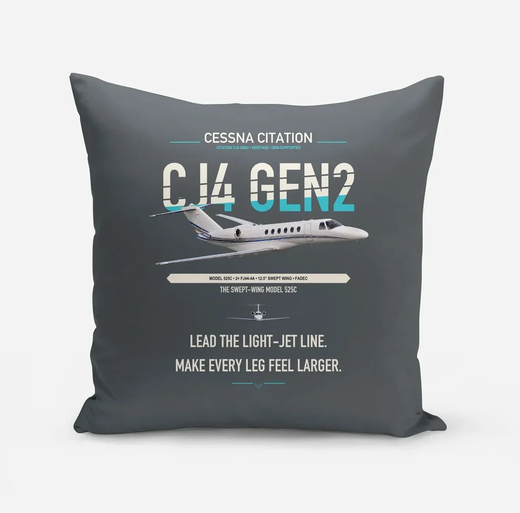 Cessna Citation CJ4 Gen2 design on gray pillow