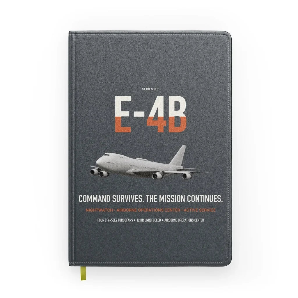 E-4B Nightwatch design on gray notebook
