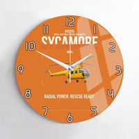 Thumbnail for Bristol Sycamore HR14 design on orange no frame wall clock