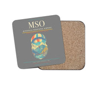 Thumbnail for Missoula Montana Airport (MSO) design on gray 1 piece coaster