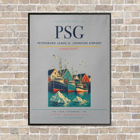 Thumbnail for Petersburg James A. Johnson Airport PSG vertical canvas print - framed - light gray background