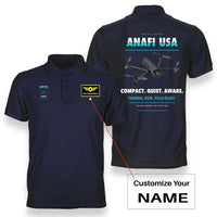 Thumbnail for Parrot ANAFI USA design on navy blue polo with custom name badge