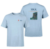 Thumbnail for Molokai Airport (MKK) design printed on light blue double-side t-shirt