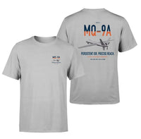 Thumbnail for MQ-9A Reaper design on light gray double-side t-shirt, double-side print