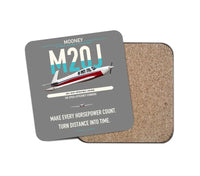 Thumbnail for Mooney M20J 201 design on gray 1 piece coaster