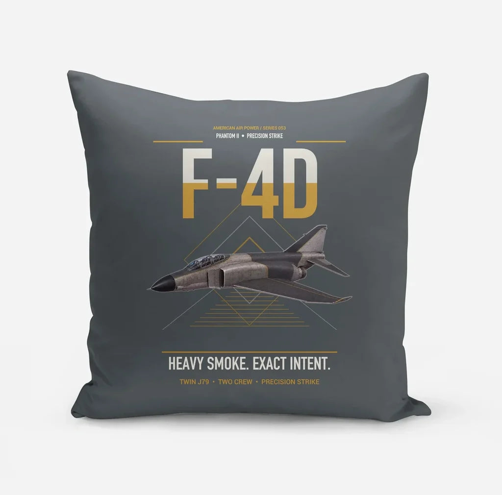 F-4D Phantom II design on gray pillow