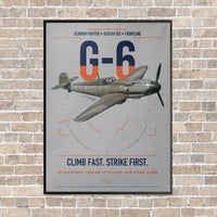 Thumbnail for Messerschmitt Bf 109G-6 vertical canvas print - framed - light gray background