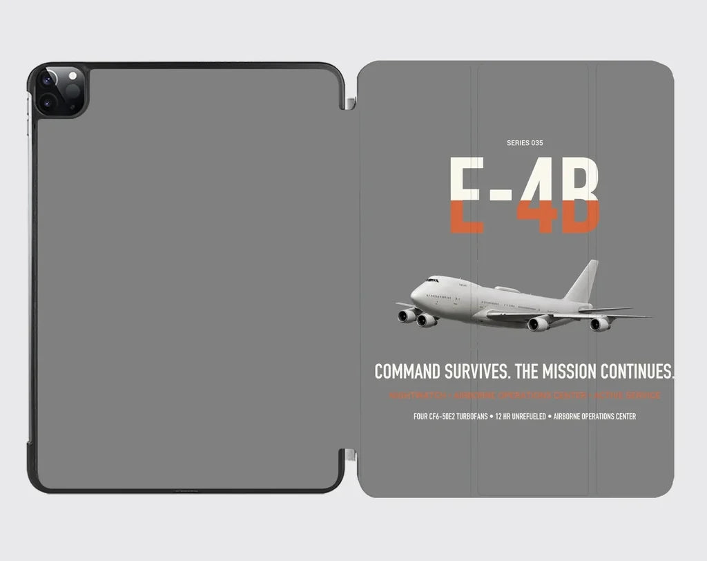 E-4B Nightwatch design on gray ipad tablet case