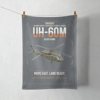 Thumbnail for Sikorsky UH-60M Black Hawk design on gray towel