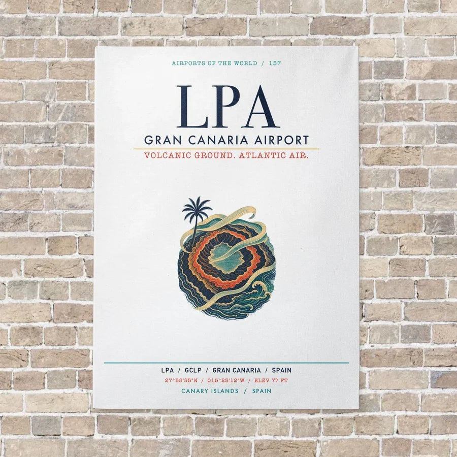 Gran Canaria Airport LPA vertical canvas print - no frame - white background