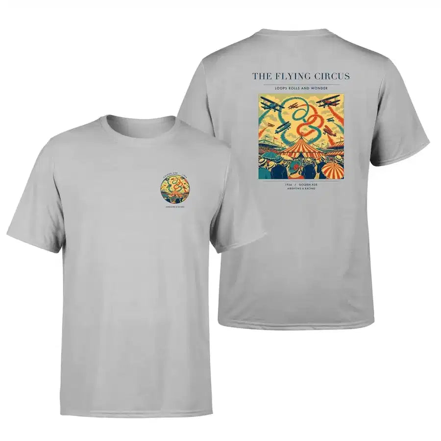 VINTAGE G4026 - The Flying Circus - Double-Side T-Shirt design on lightgray double side t shirt