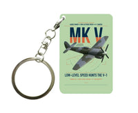 Thumbnail for Hawker Tempest Mk V design on light green designed key chain, double-side print