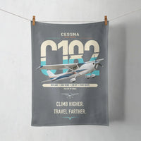 Thumbnail for Cessna 182 Skylane design on gray towel
