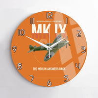 Thumbnail for Supermarine Spitfire Mk IX design on orange no frame wall clock