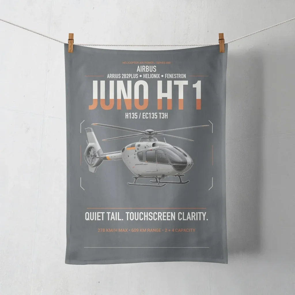 Airbus H135 Juno HT1 design on gray towel