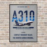 Thumbnail for Airbus A310-200 vertical canvas print - framed - light gray background
