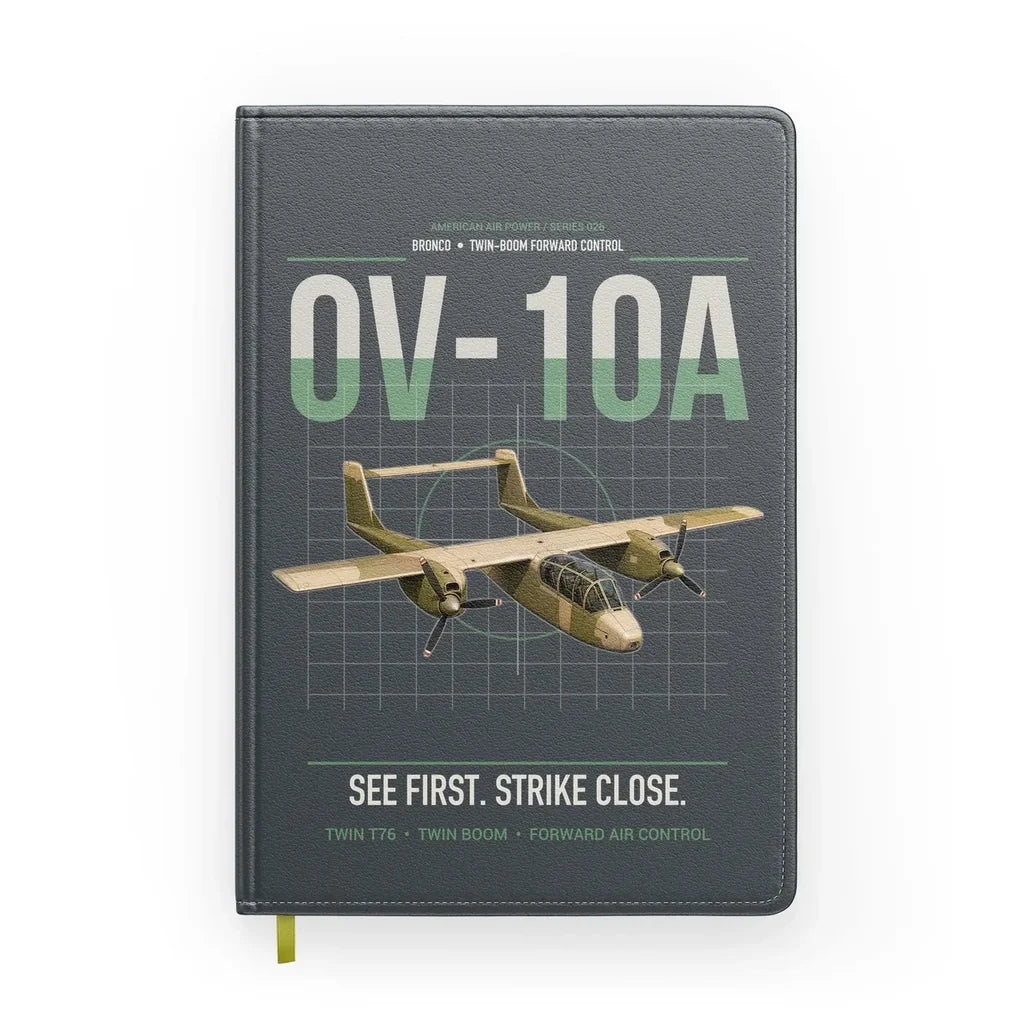 OV-10A Bronco design on gray notebook