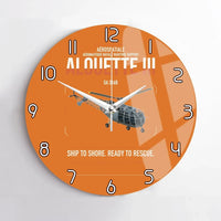 Thumbnail for Aérospatiale SA 316B Alouette III design on orange no frame wall clock