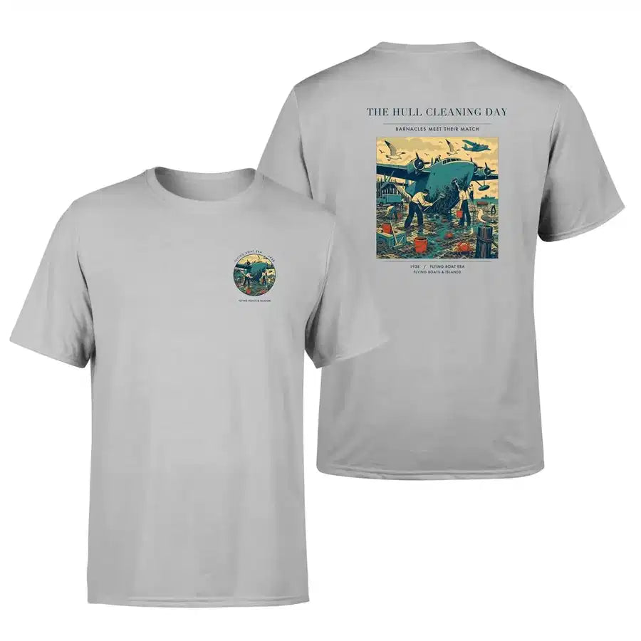 VINTAGE G4273 - The Hull Cleaning Day - Double-Side T-Shirt design on lightgray double side t shirt