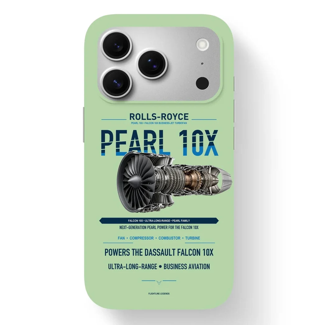 PEARL 10X Case design on light green iphone case