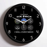 Thumbnail for The Only Six Pack I Will Ever Need aviation design on premium wood and metal wall clock.