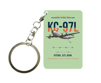 Thumbnail for KC-97L STRATOFREIGHTER design on light green designed key chain, double-side print