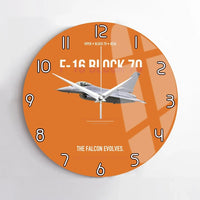 Thumbnail for F-16 Block 70 The Falcon Evolves design on orange no frame wall clock