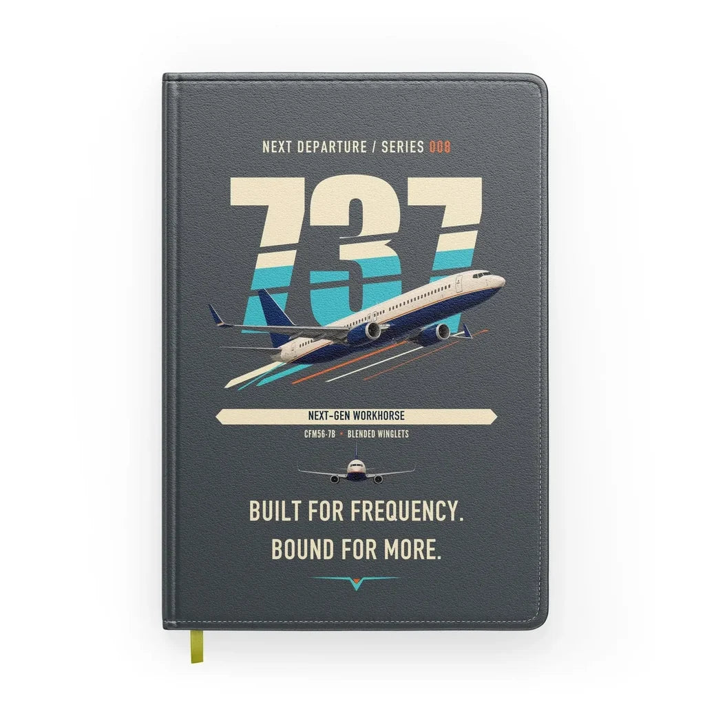Boeing 737-800 NG design on gray notebook