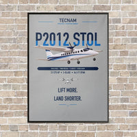 Thumbnail for Tecnam P2012 STOL vertical canvas print - framed - light gray background