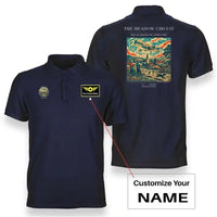 Thumbnail for VINTAGE G4325 - The Meadow Circuit - Double-Side Polo T-Shirt design on navyblue+name