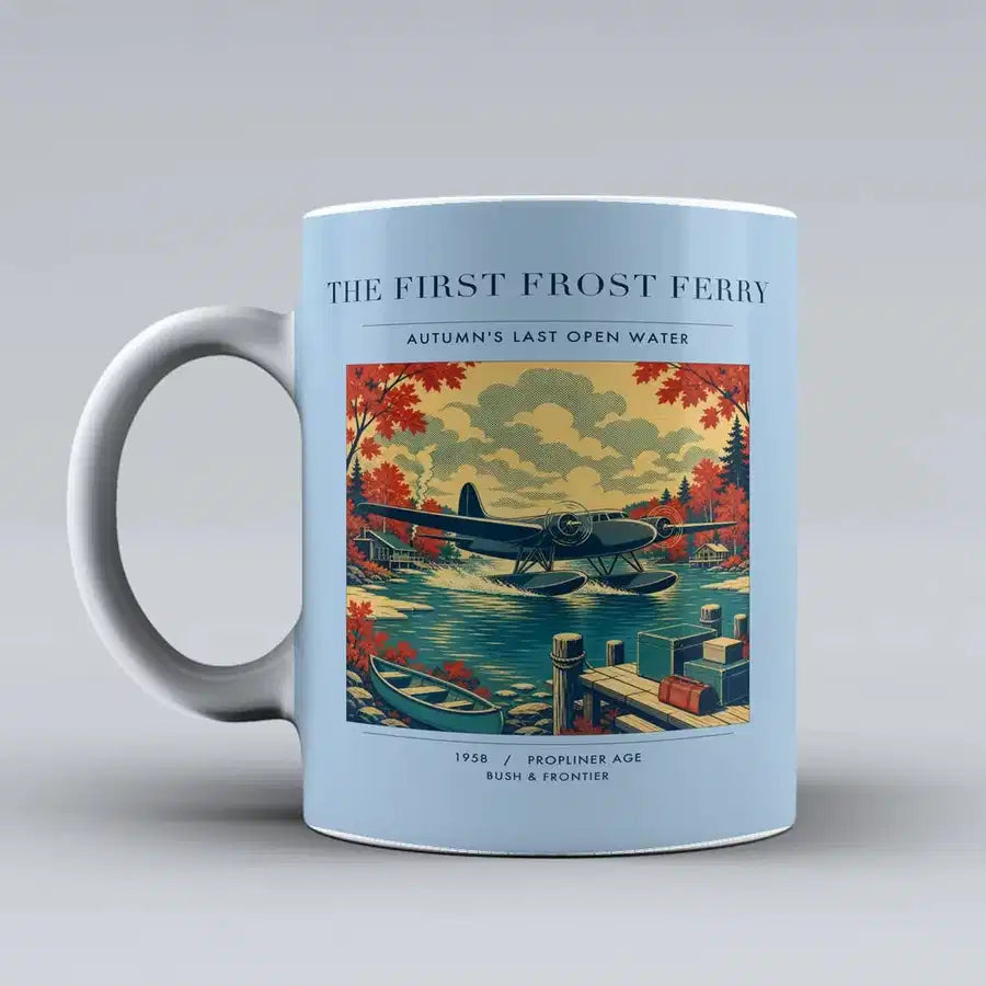 VINTAGE G4433 - The First Frost Ferry - Ceramic Mug design on lightblue