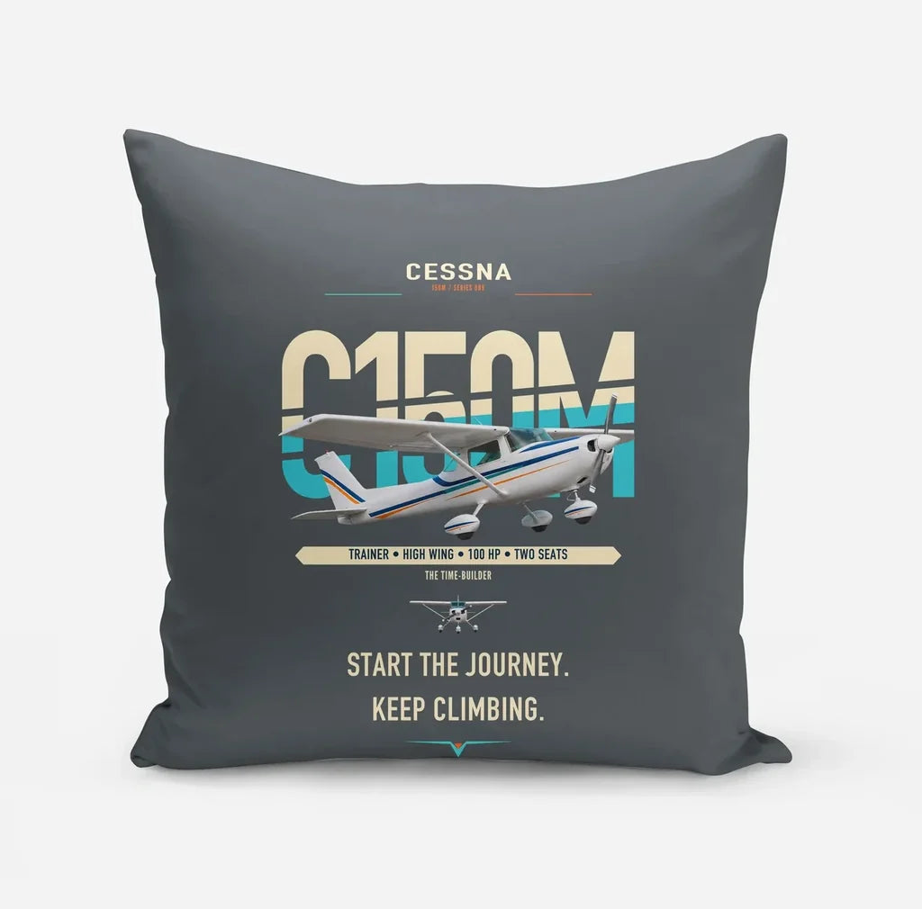 Cessna 150M design on gray pillow