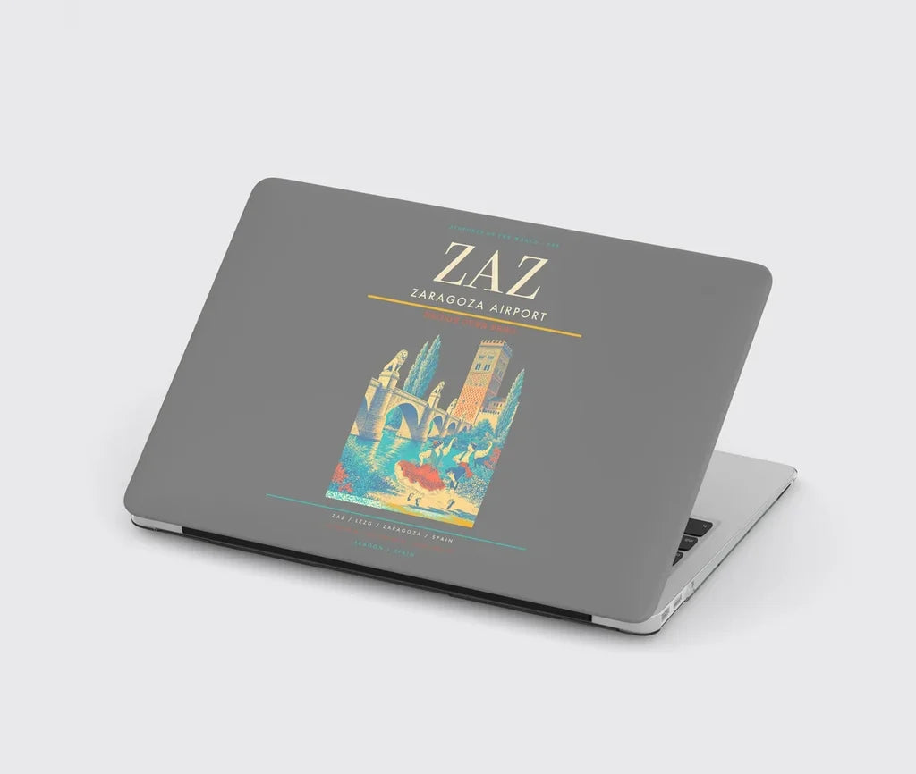 Zaragoza Airport (ZAZ) design on gray MacBook case