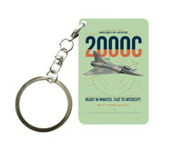 Thumbnail for Dassault Mirage 2000C RDI design on light green designed key chain, double-side print