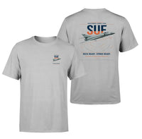 Thumbnail for Dassault Super Étendard design on light gray t-shirt, double-side print