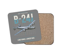 Thumbnail for B-24J Liberator design on gray 1 piece coaster