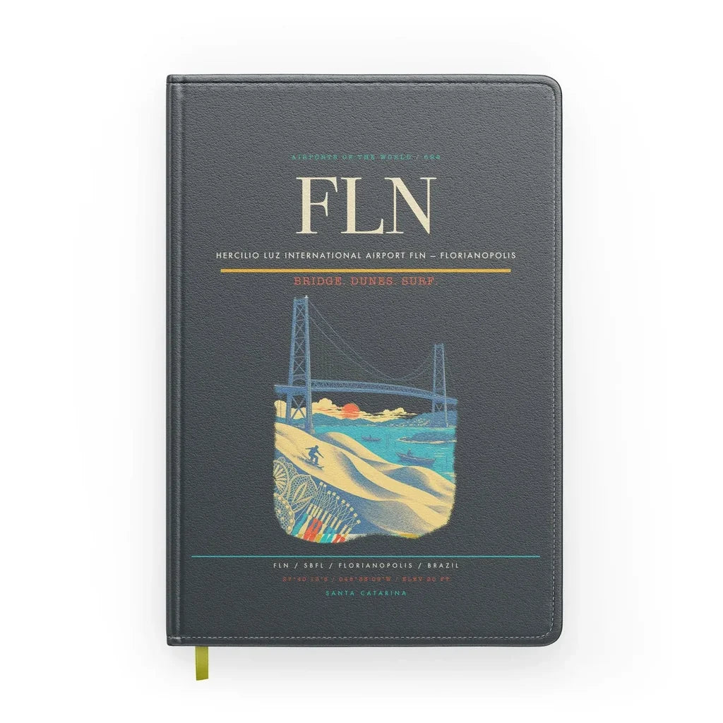 Hercilio Luz International Airport (FLN) design on gray notebook