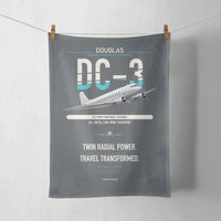 Thumbnail for Douglas DC-3 design on gray towel