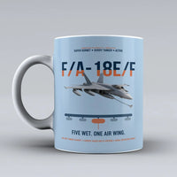 Thumbnail for F A-18E F Buddy Tanker design on light blue ceramic mug, double-side print