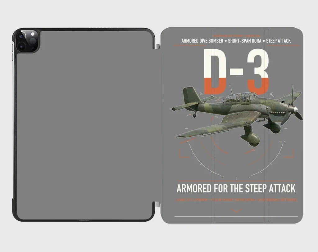 Junkers Ju 87D-3 design on gray ipad tablet case