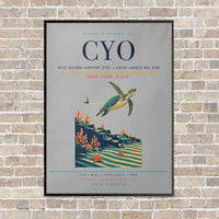 Thumbnail for Vilo Acuña Airport CYO — Cayo Largo del Sur vertical canvas print - framed - light gray background