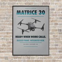 Thumbnail for DJI Matrice 30 vertical canvas print - framed - light gray background