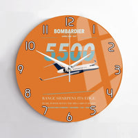 Thumbnail for Bombardier Global 5500 design on orange no frame wall clock