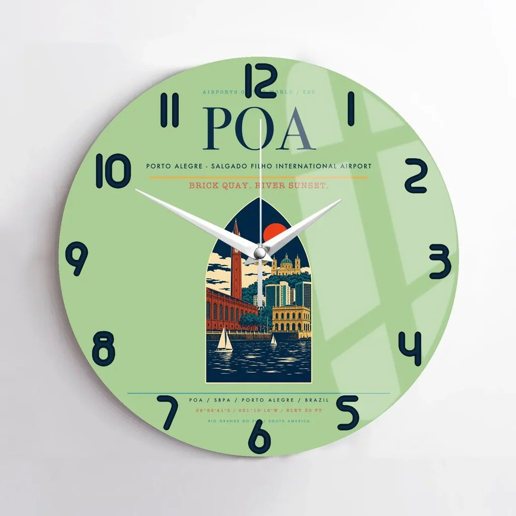 Porto Alegre - Salgado Filho International Airport POA Wall-Clock No-Frame - Light Green