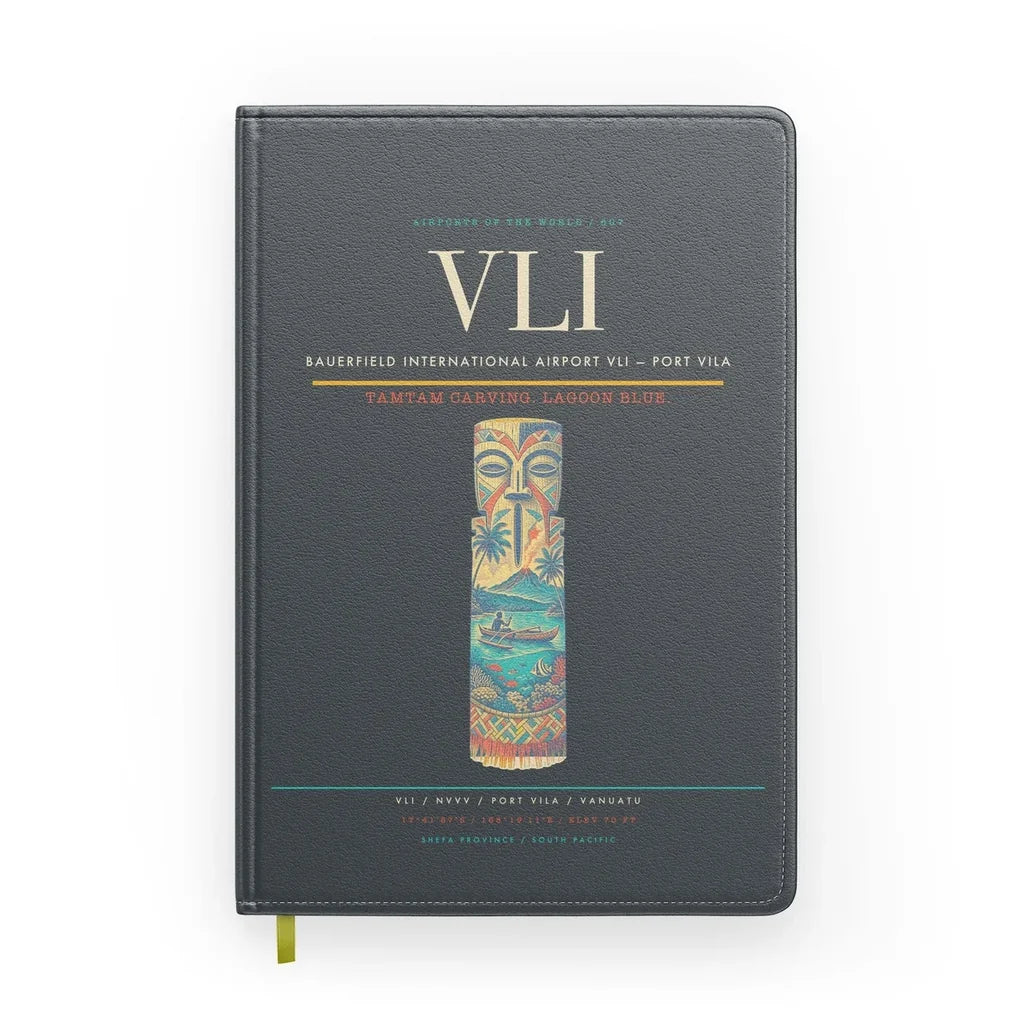 Bauerfield International Airport (VLI) design on gray notebook