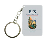 Thumbnail for Brest Bretagne Airport (BES) design on light gray key chain
