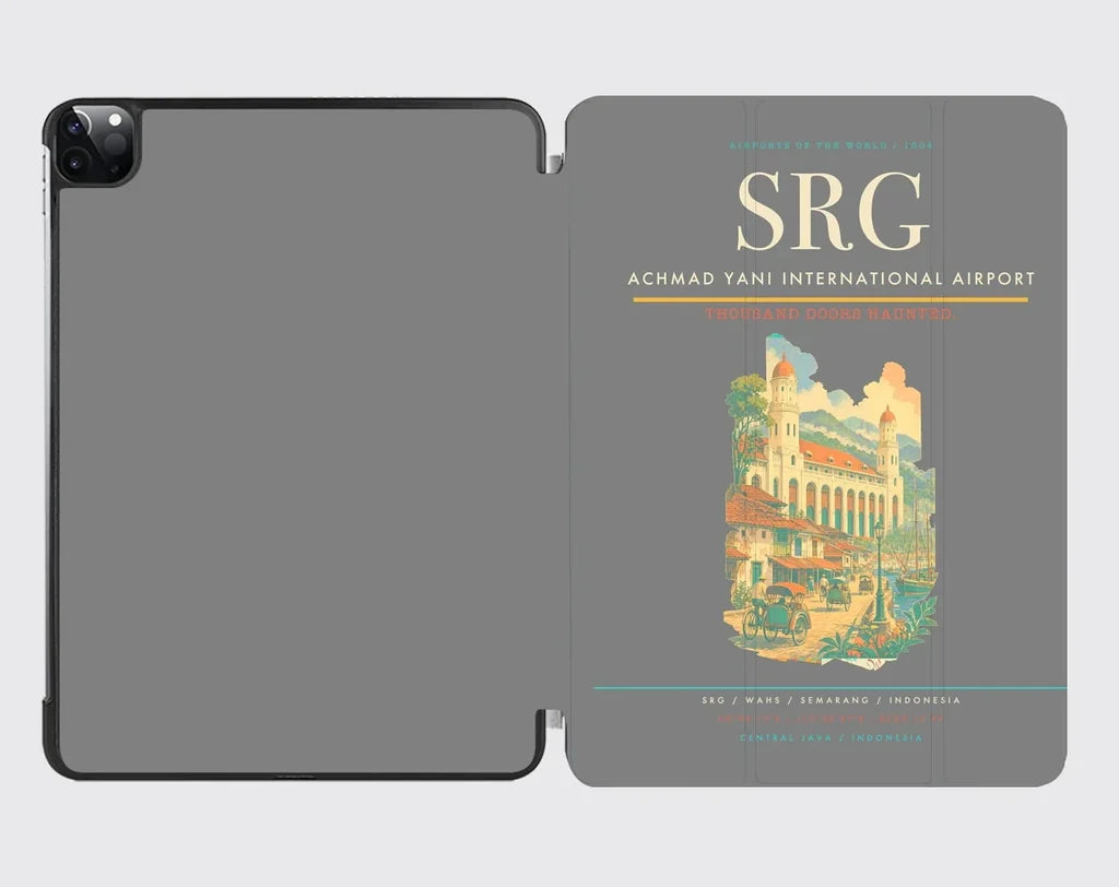 Achmad Yani International Airport (SRG) design on gray ipad tablet case