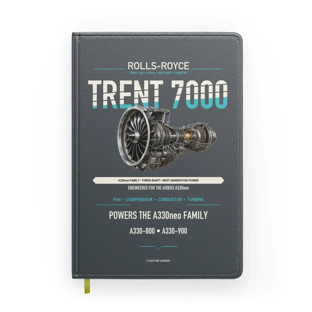 TRENT 7000 design on gray notebook