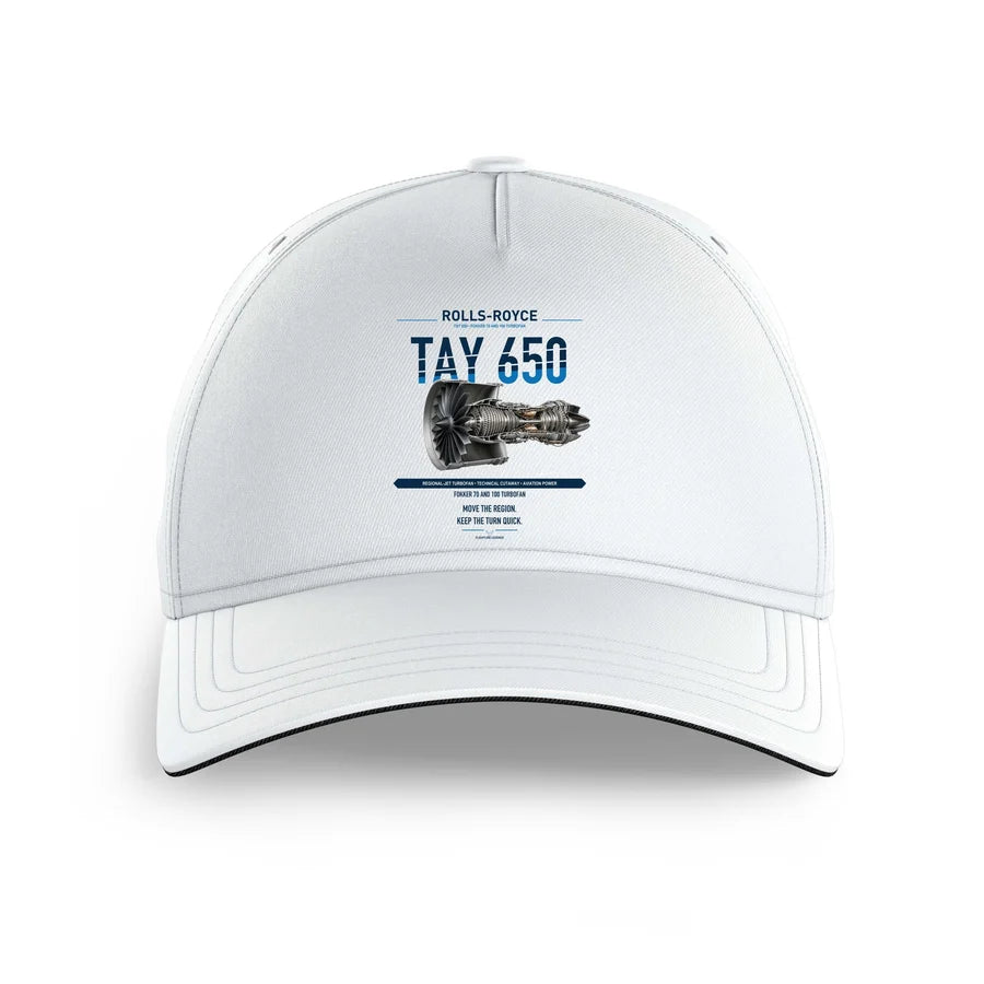 TAY 650 design on white printed hat