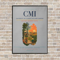 Thumbnail for University of Illinois Willard Airport CMI vertical canvas print - framed - light gray background